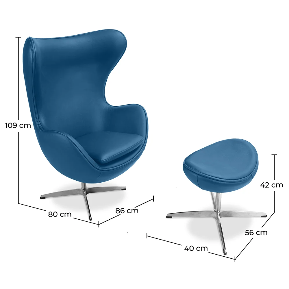 Sillón con Reposapiés - Diseño Huevo - Tapizado en Polipiel - Brave image 10