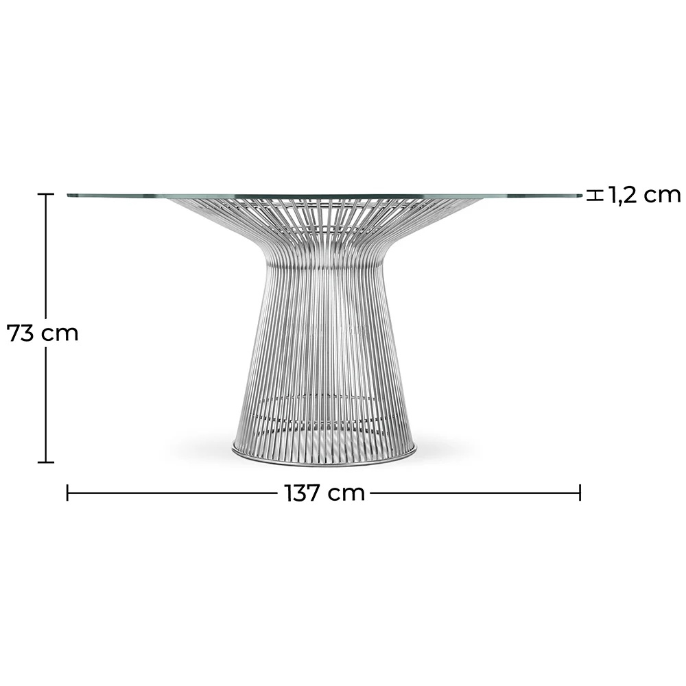 Mesa de Comedor Redonda - Cristal y Metal - Barrel image 10