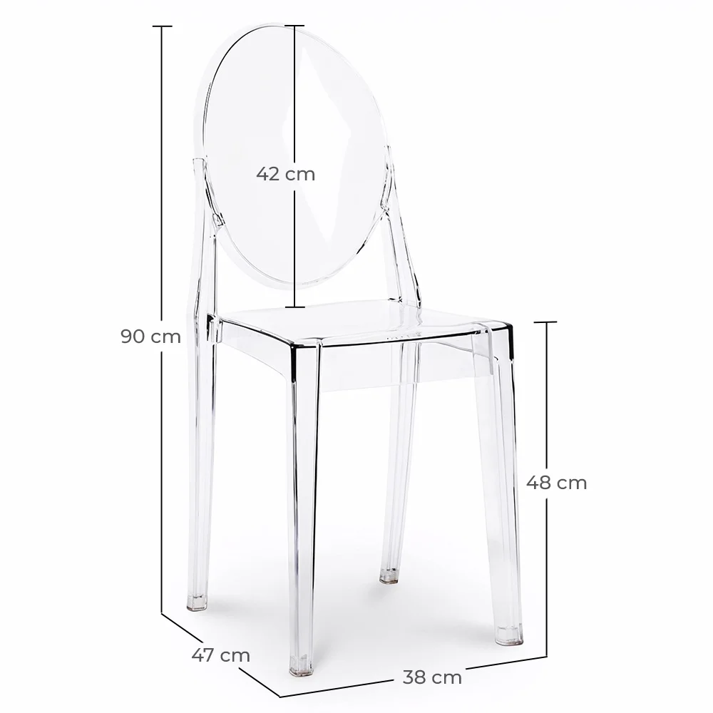Pack de 4 Sillas de comedor Transparente - Victoria Queen image 10