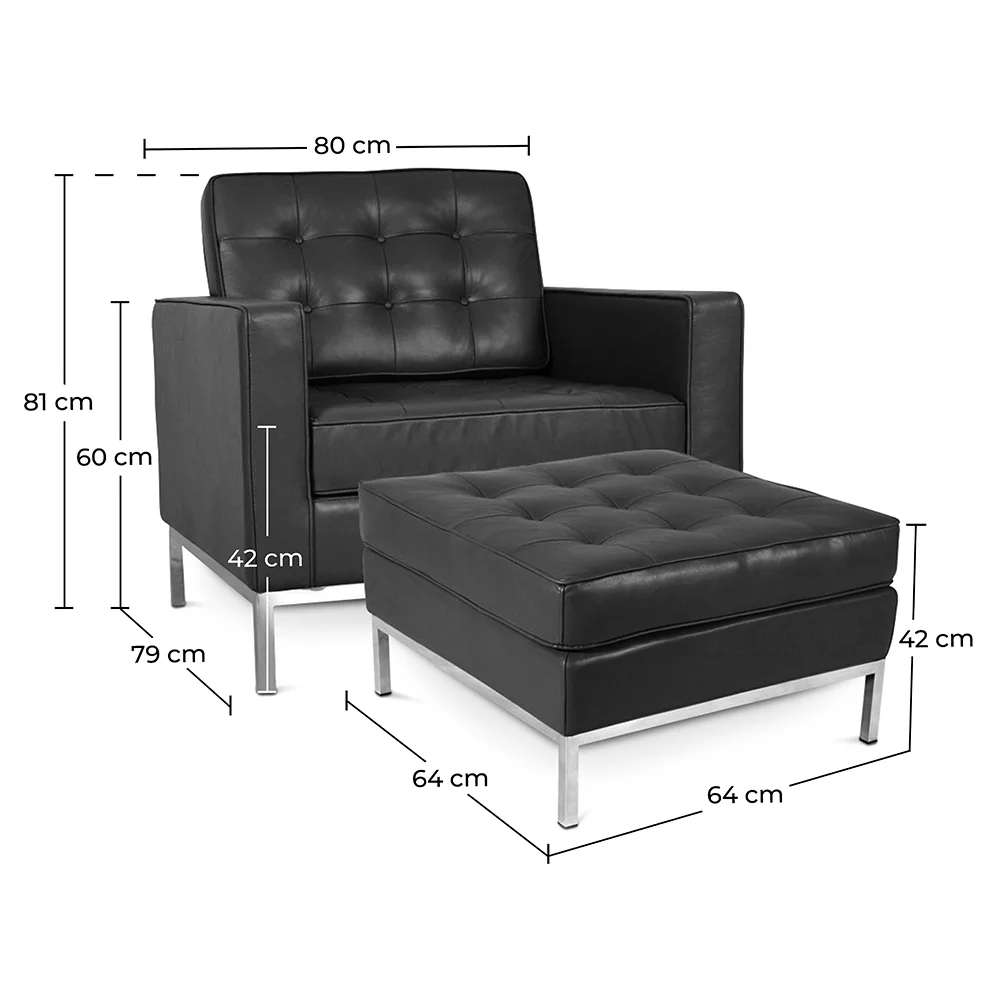 Sillón de Diseño con Reposapiés - Tapizado en Polipiel - Konel  image 10