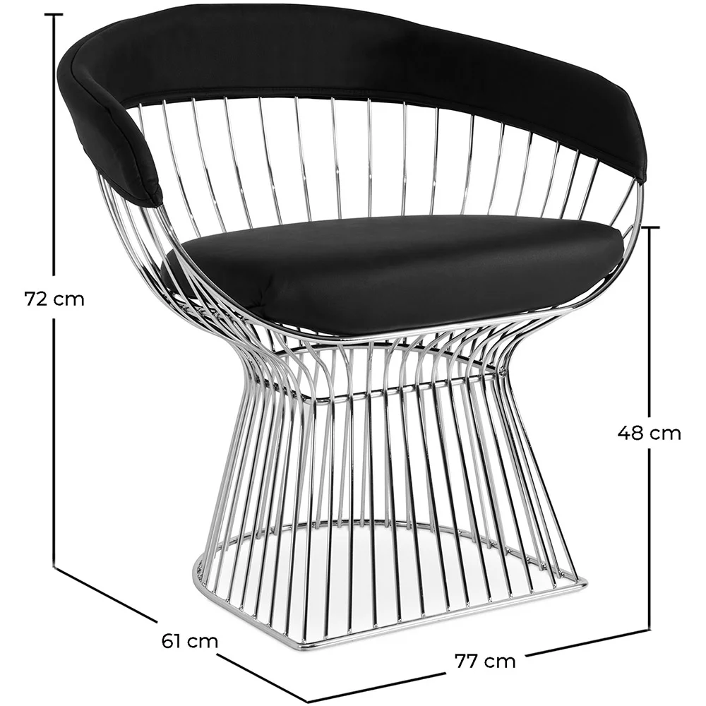 Silla de Comedor con Reposabrazos - Polipiel y Metal - Barrel image 10