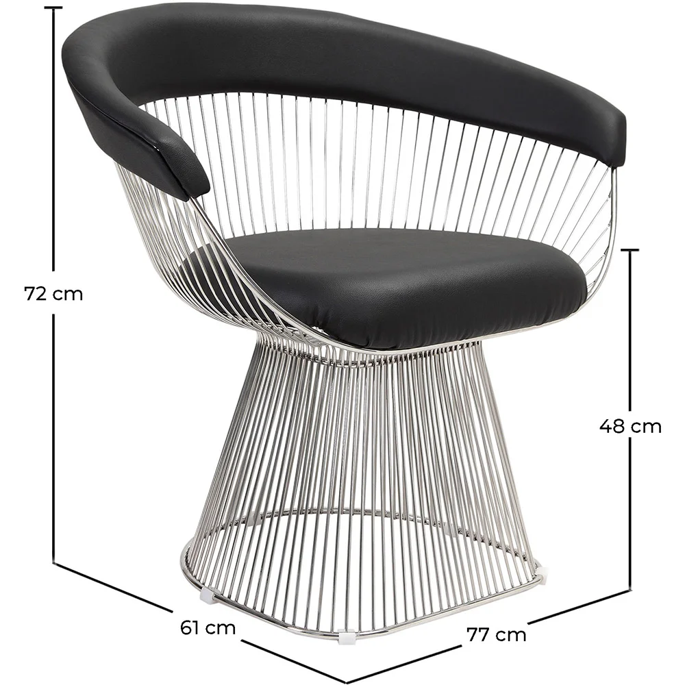 Silla de Comedor con Reposabrazos - Cuero y Metal - Barrel  image 10