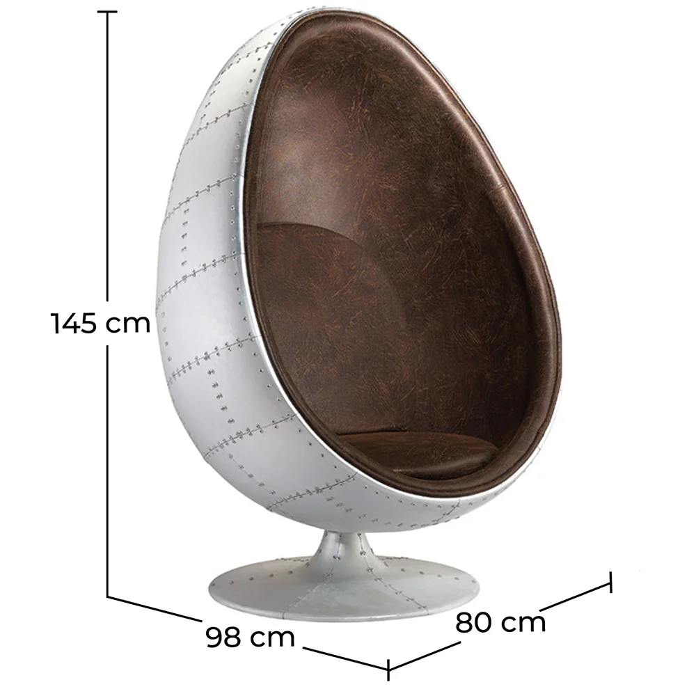Sillón Diseño Huevo - Estilo Aviador- Tapizado en Polipiel - Eny image 10