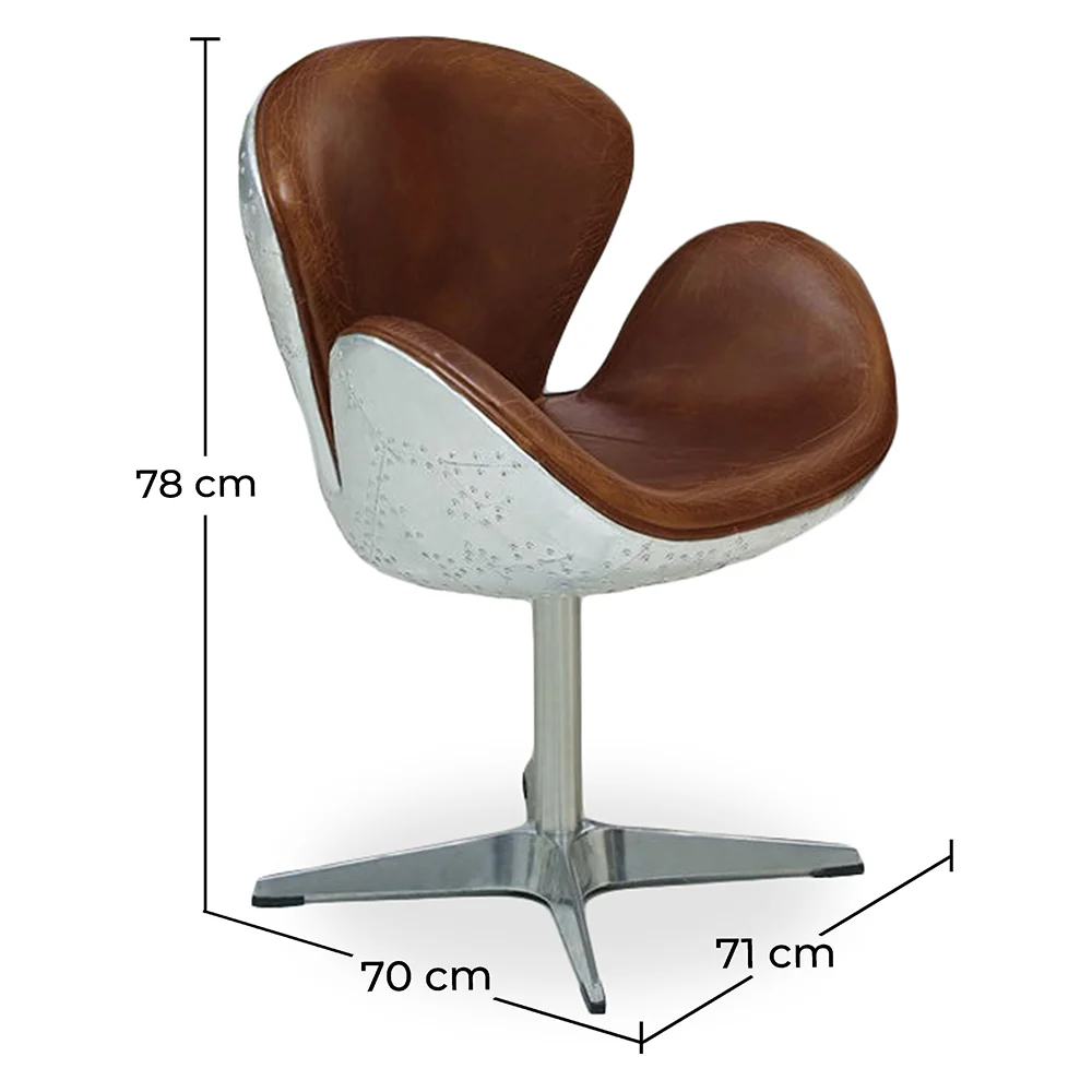 Sillón con reposabrazos - Estilo Aviador - Cuero y Metal - Aviator  image 10