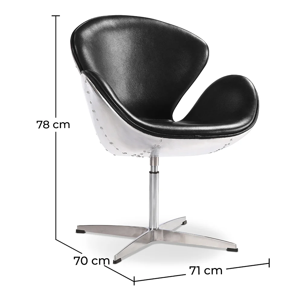 Sillón con reposabazos - Estilo Aviador - Tapizado en Cuero - Via image 10