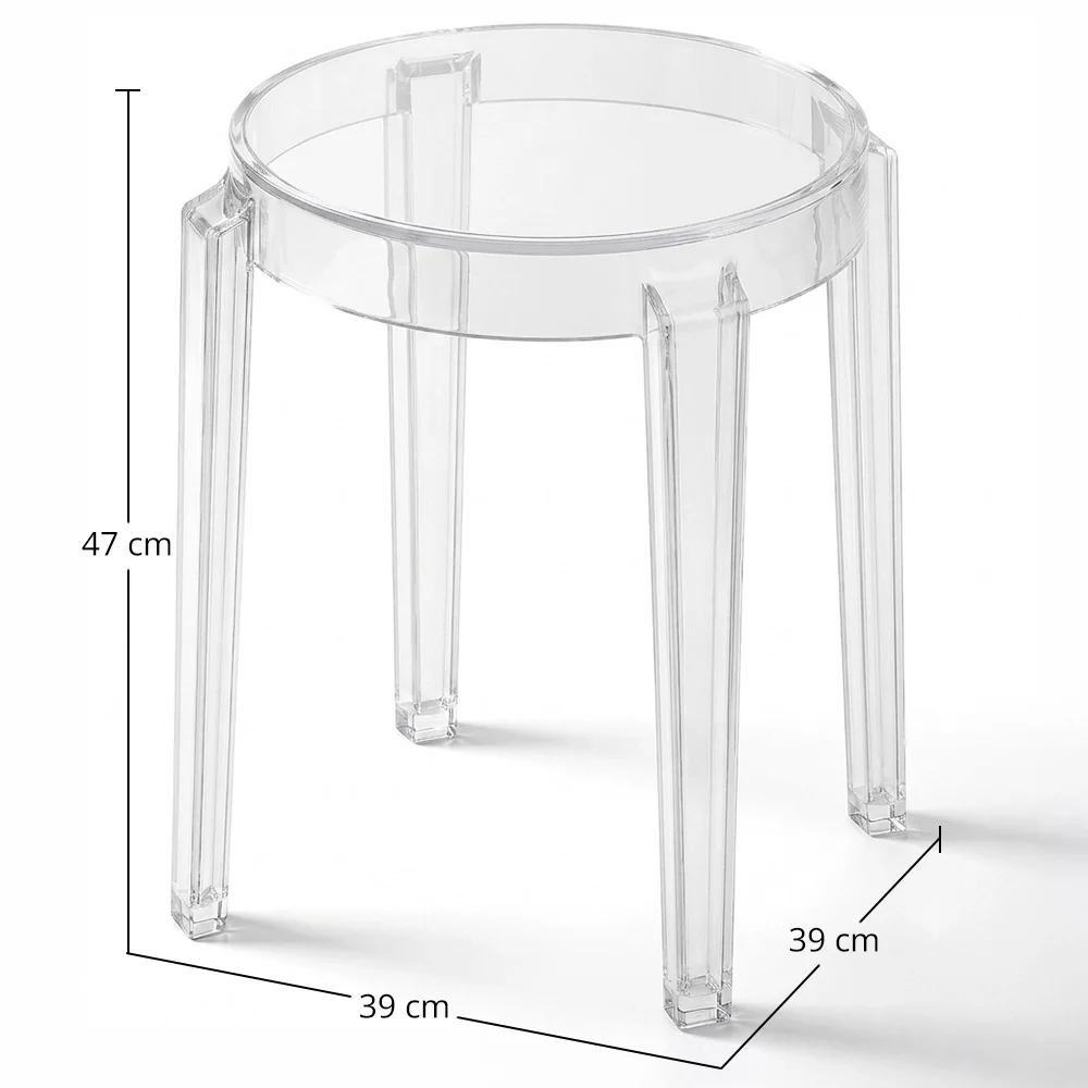 Taburete bajo Transparente - 47cm -  Arthur image 10