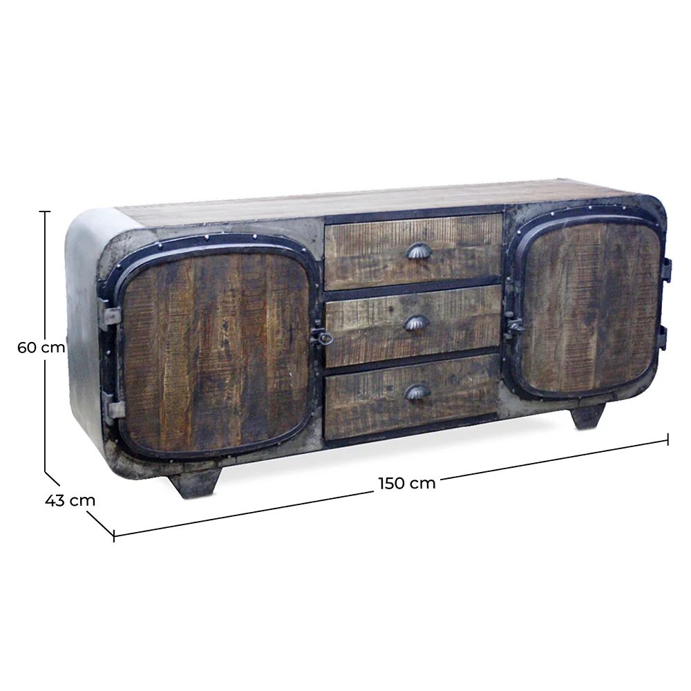 Mueble TV de Madera - Diseño Industrial Retro - Shell image 10