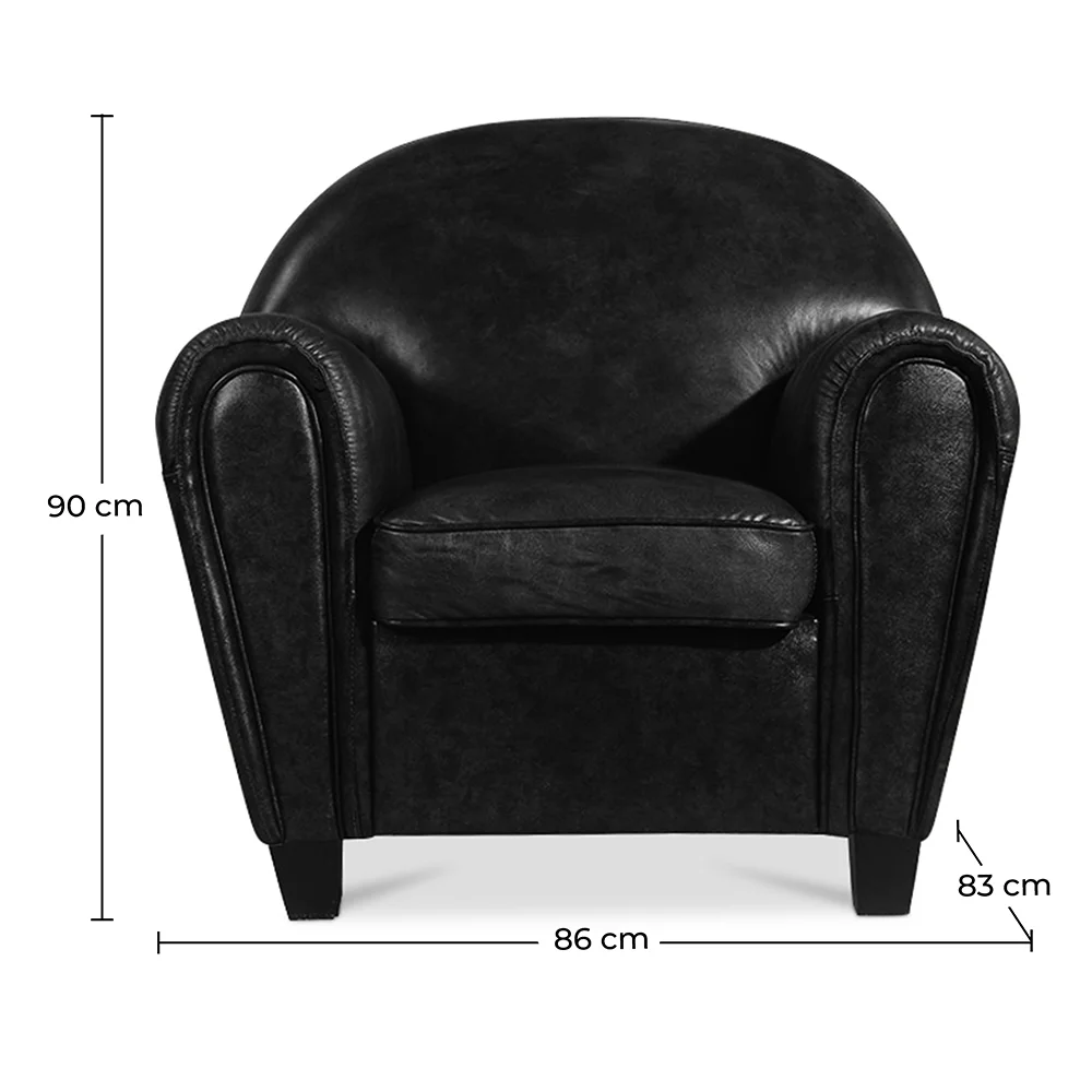 Sillón con Reposabrazos - Tapizado en Cuero - Club image 10