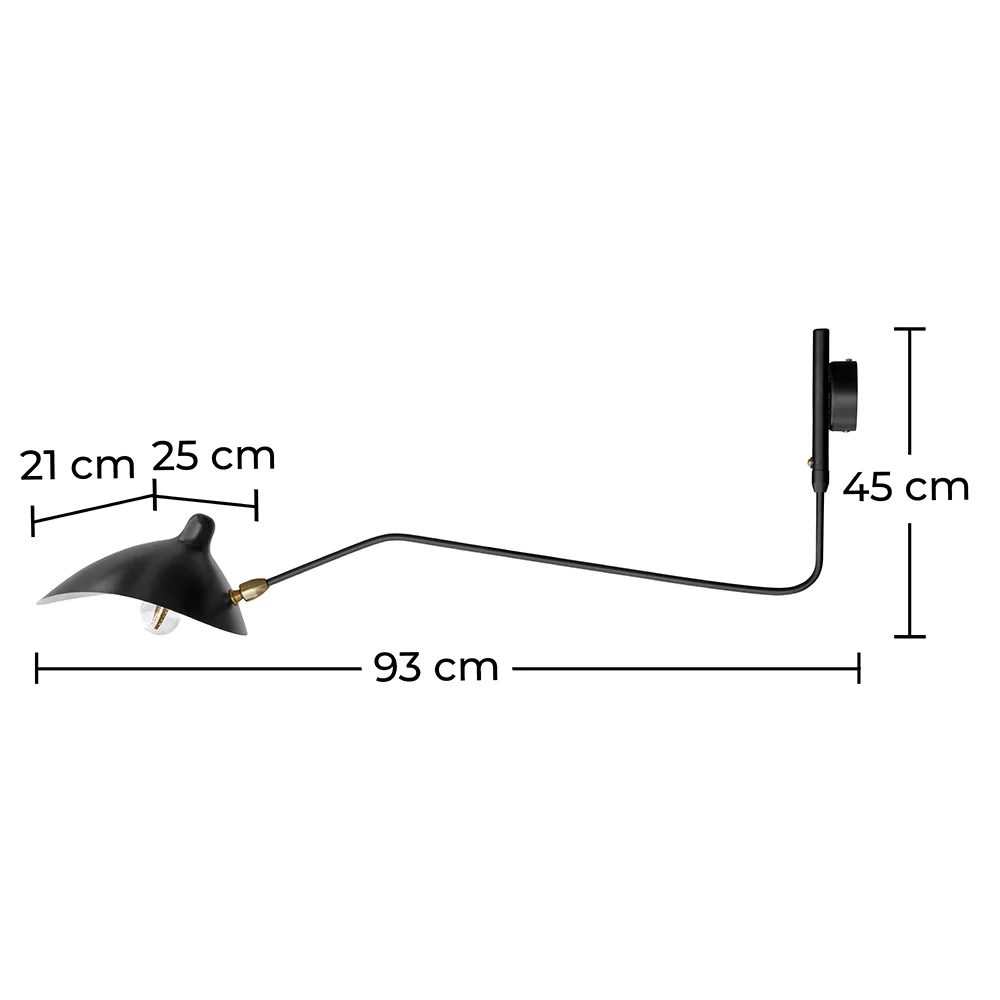Lámpara Flexo - Aplique de Pared Negro - George  image 10