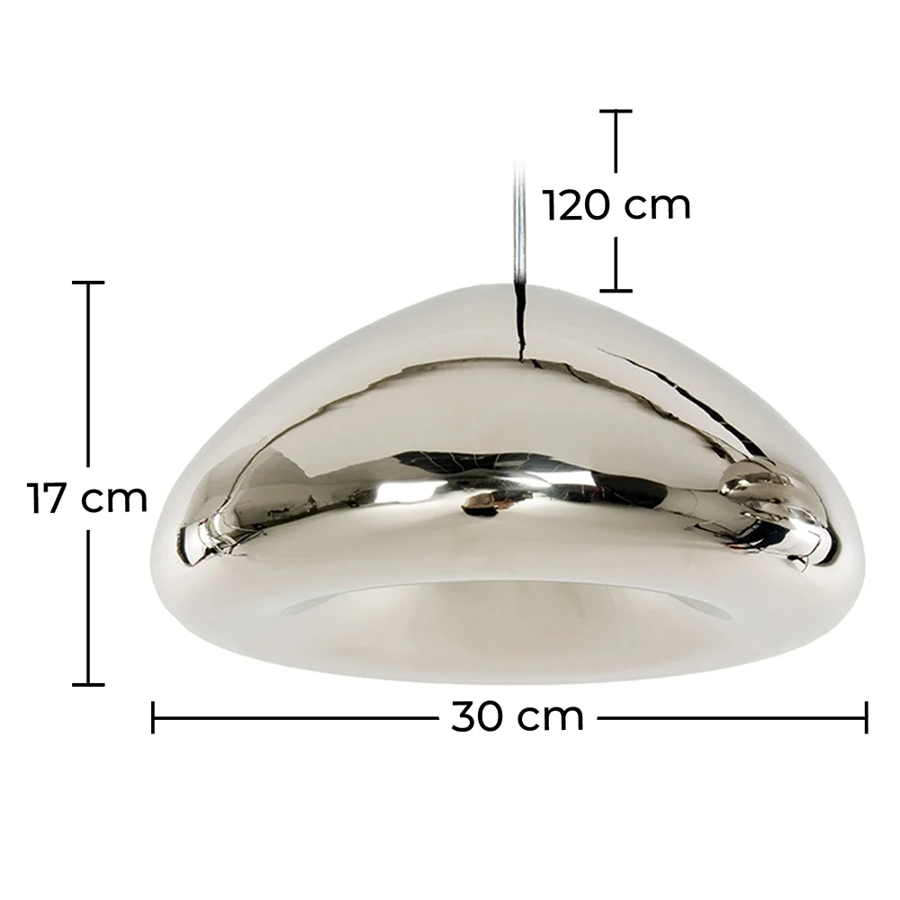 Lámpara de Techo - Lámpara Colgante - Metal Cromado - 30 cm - Nullify image 10