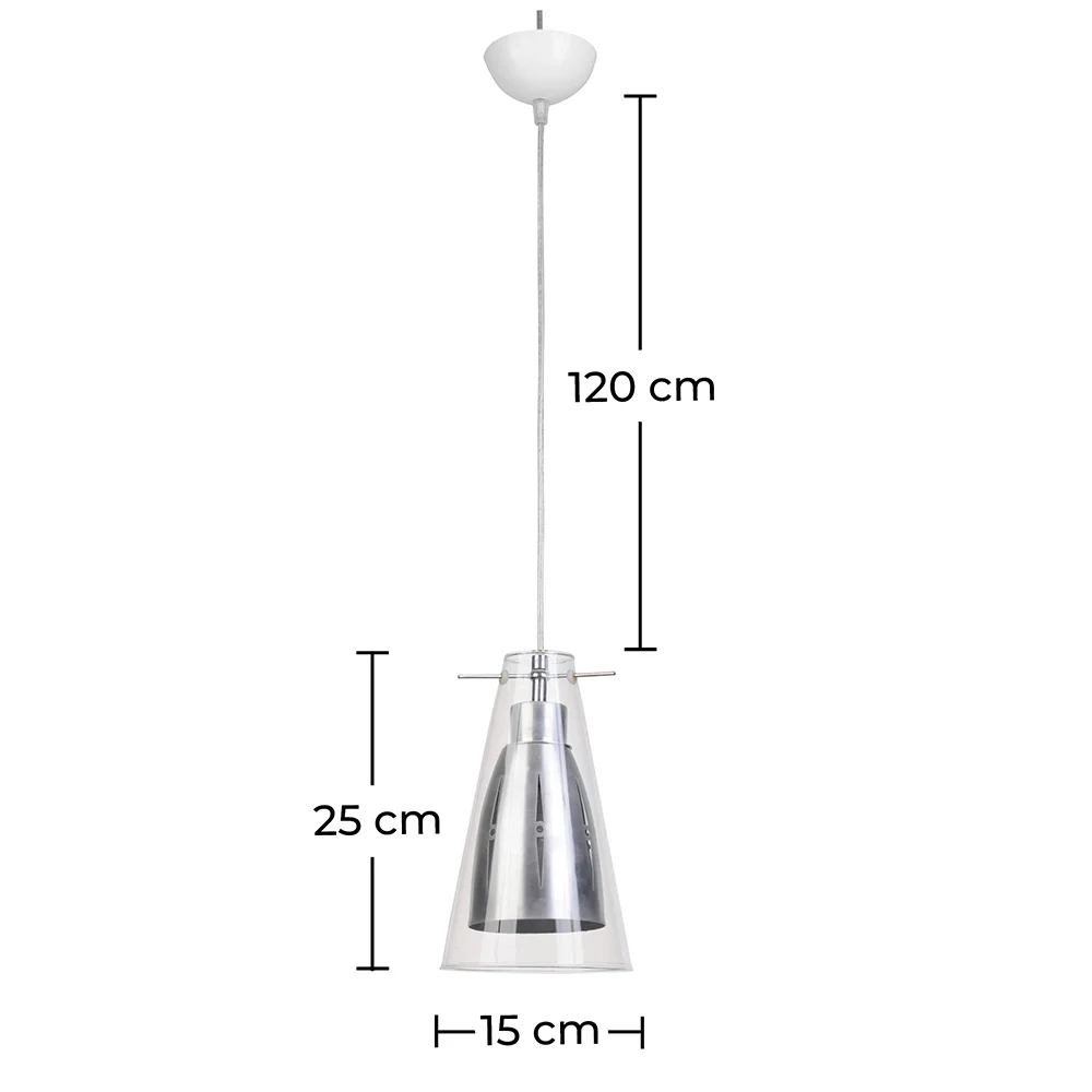 Lámpara de Techo - Lámpara Colgante - Acero y Vidrio - Apolo  image 10