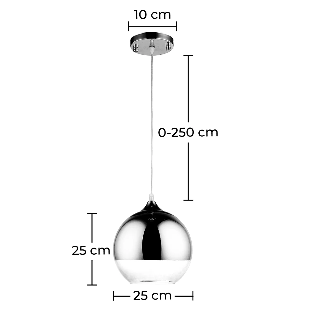 Lámpara de Techo Diseño Bola - Lámpara Colgante Metal Cromado - Speculum  image 10