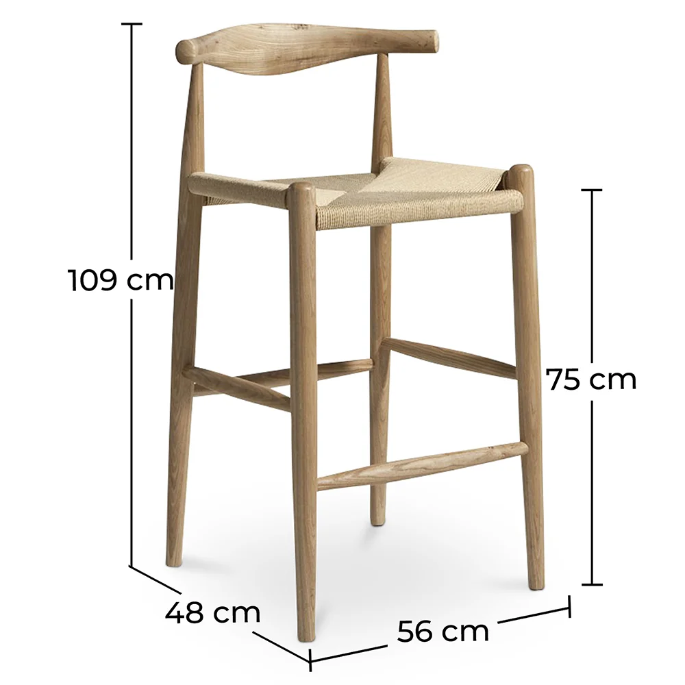 Taburete Diseño Boho Bali en Madera - 75cm - Elb image 10