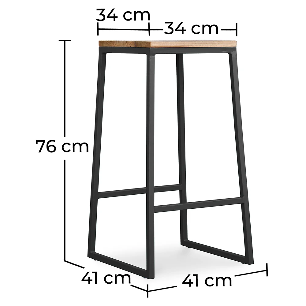 Taburete Diseño Industrial - Madera y Metal - 76cm - Big Boy  image 10