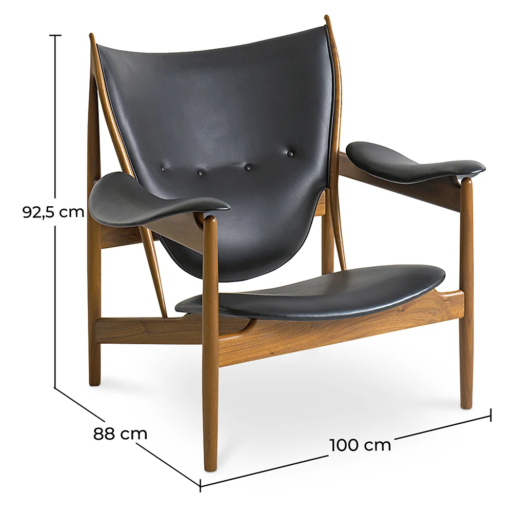 Sillón de Diseño con Reposabrazos - Madera y Cuero - Captain  image 10