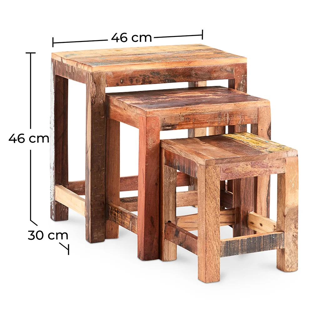 Pack x3 Mesa Auxiliar Apilables - Madera - Seaside image 10
