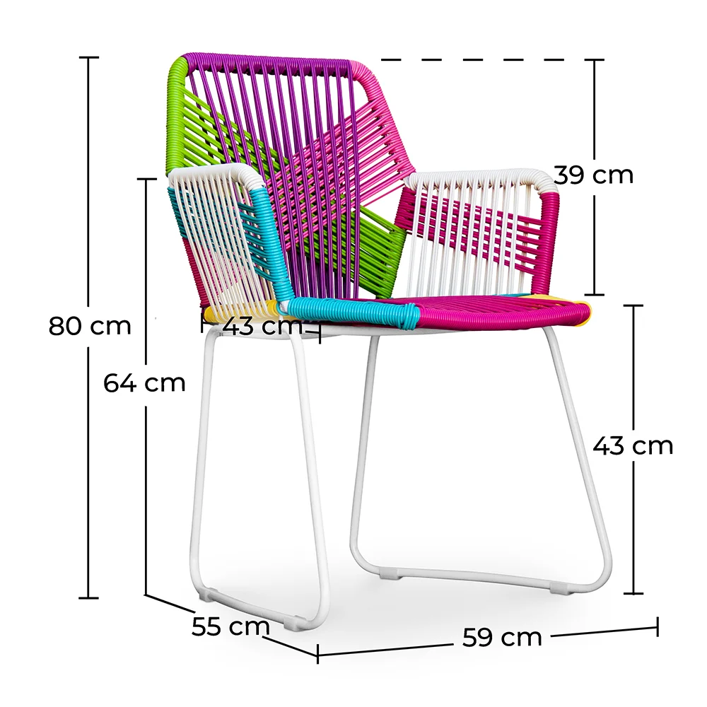 Silla de Exterior con Reposabrazos - Silla de Jardín - Multicolor - Frony image 10
