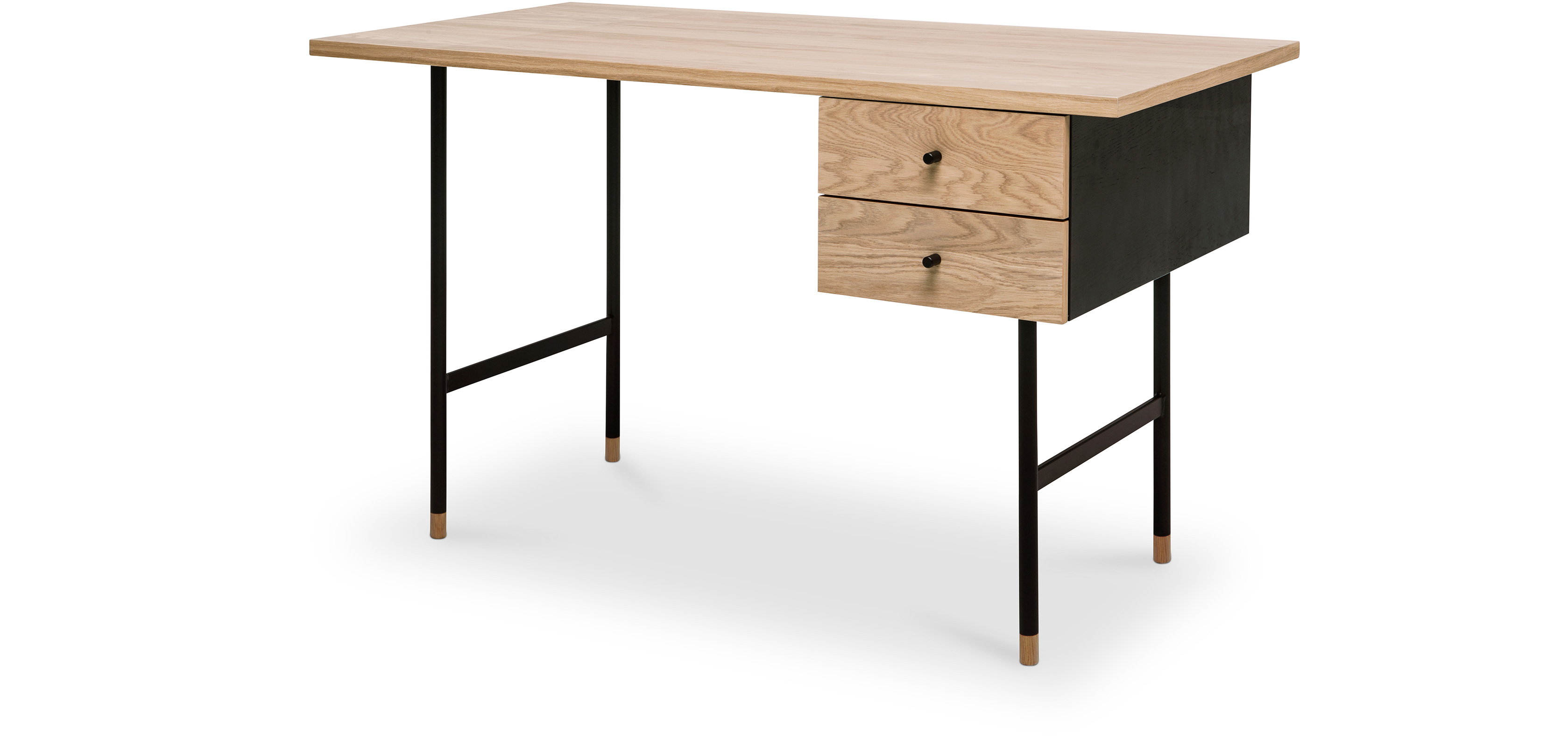 Escritorio de madera y metal estilo escandinavo con cajones