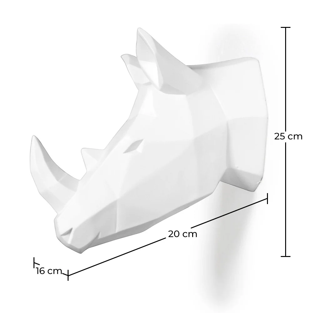 Cabeza de rinoceronte origami Resina image 10