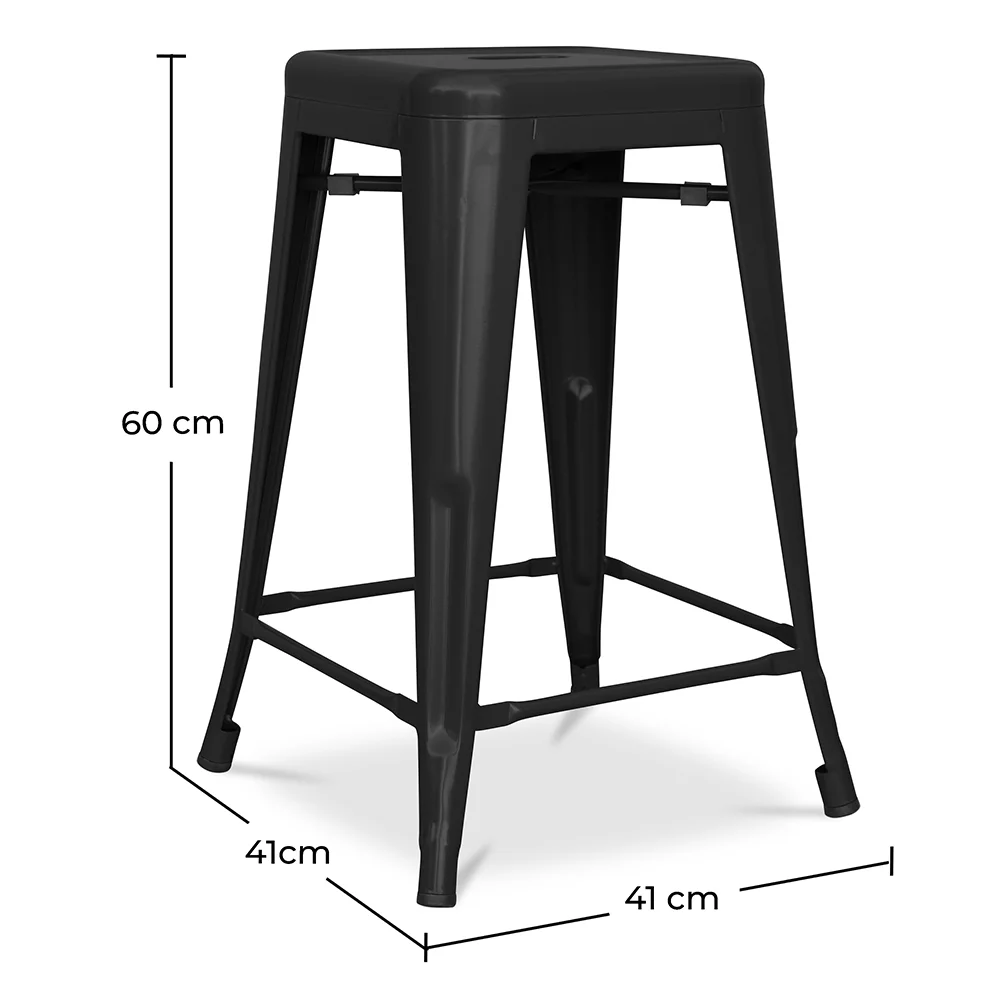 Taburete de Bar Diseño Industrial - Acero Mate - 60cm - Stylix image 10
