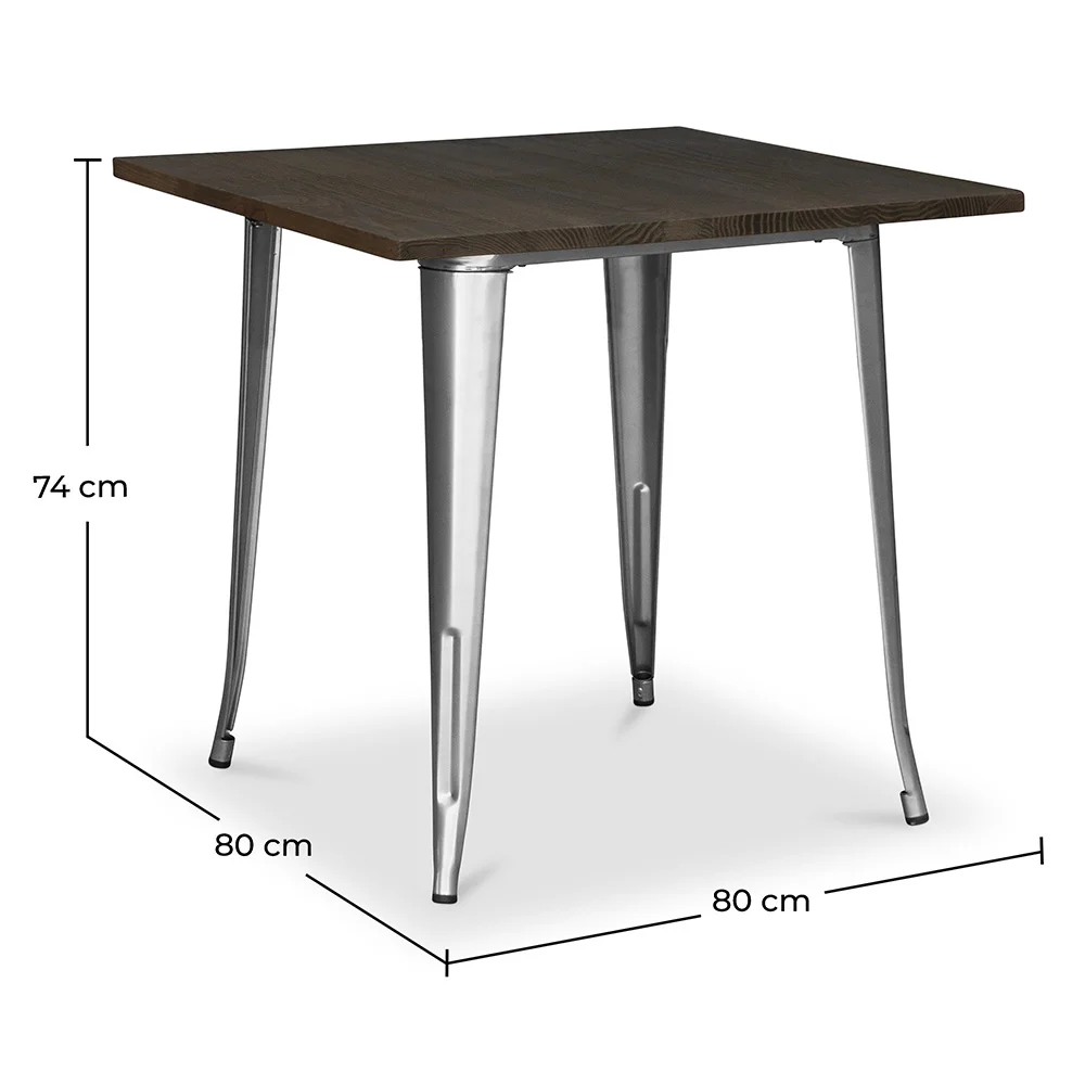 Mesa de Comedor Cuadrada - Diseño Industrial - Madera y Metal - Stylix image 10