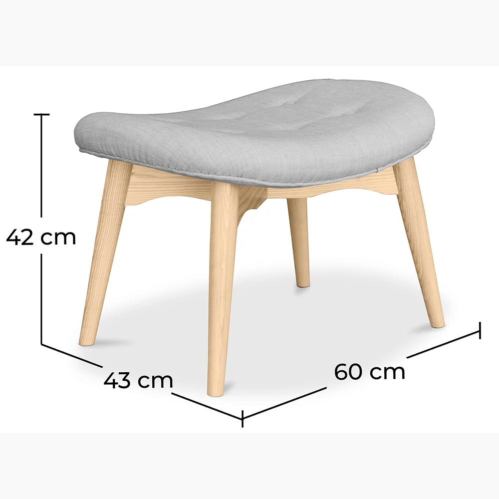 Reposapiés Tapizado en Lino  -Diseño Escandinavo - Madera - Kontor image 10