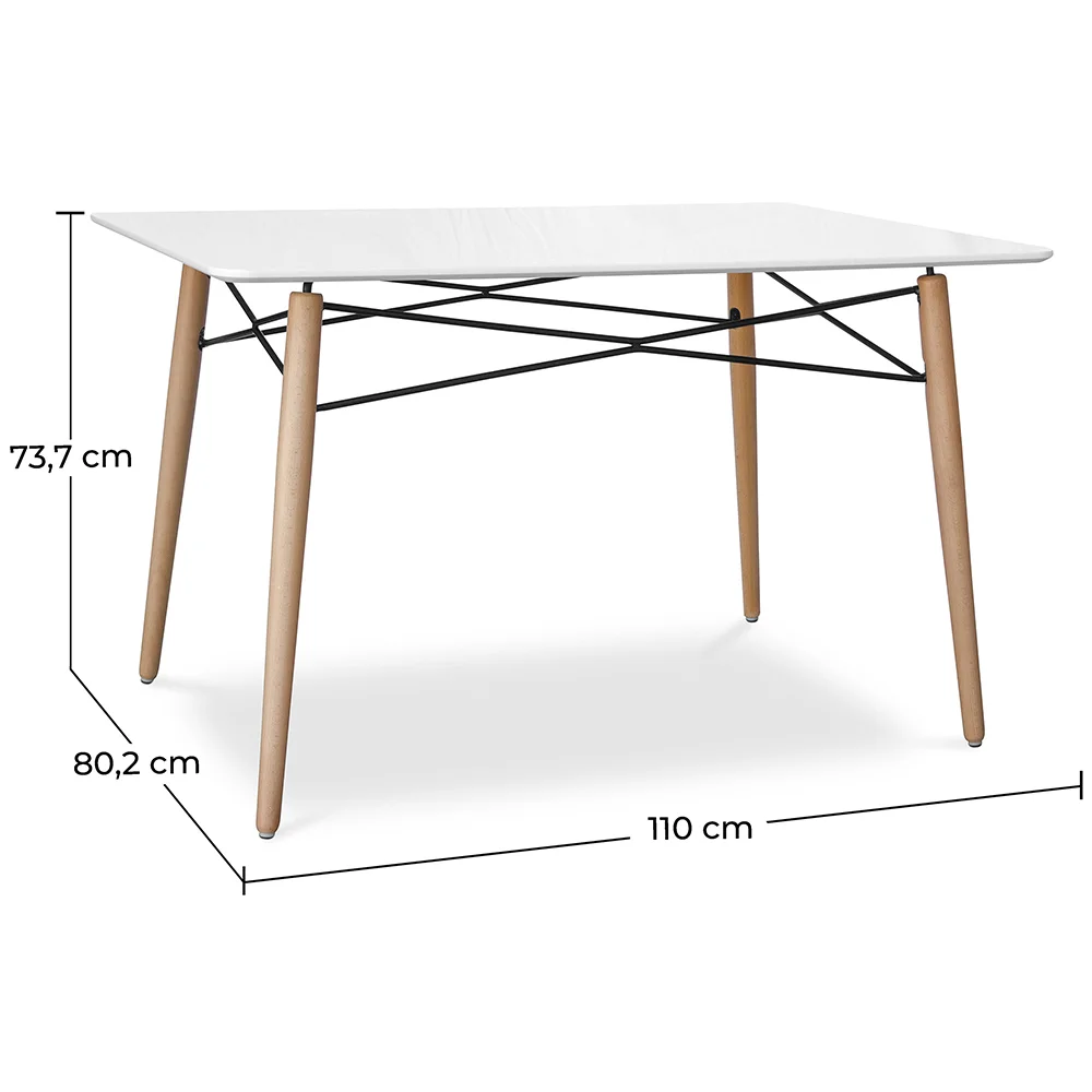 Mesa de Comedor Rectangular - Diseño Escandinavo - Madera - 110 x 80 cm image 10
