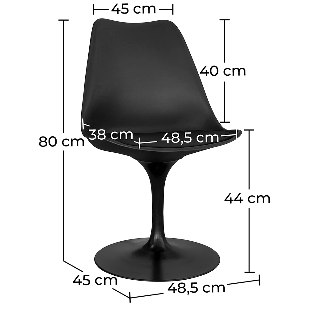 Silla de Comedor - Silla Giratoria Negra -Tulip image 10