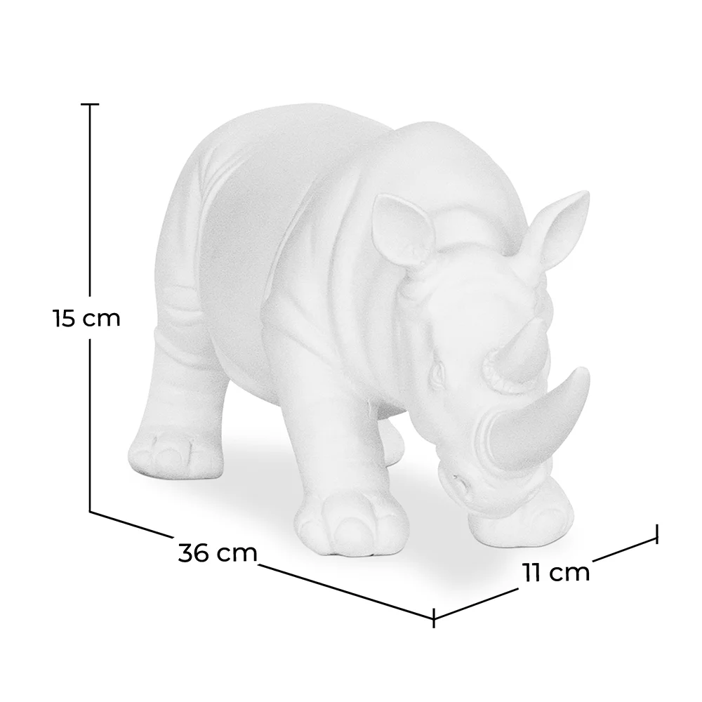 Figura Decorativa Rinoceronte - Blanco Mate - Rhyn image 10