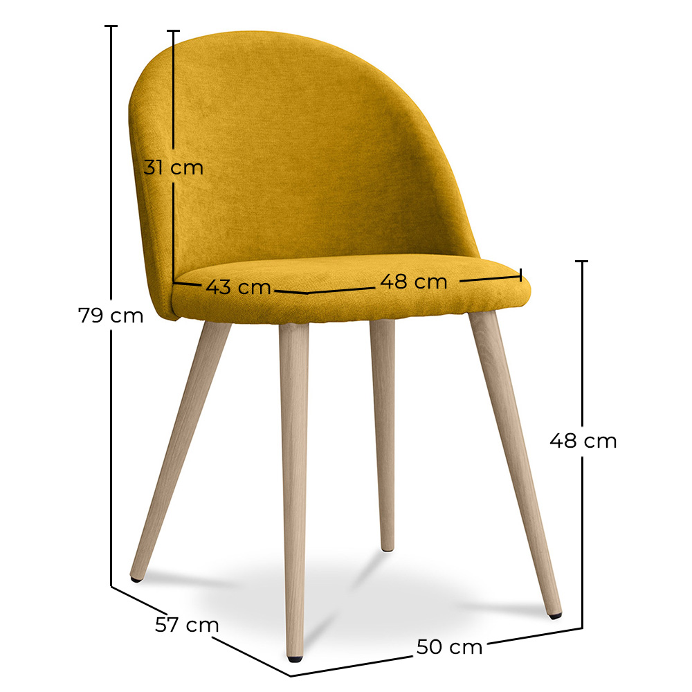 Silla de Comedor - Tapizada en Tela - Estilo Escandinavo - Evelyne  image 10