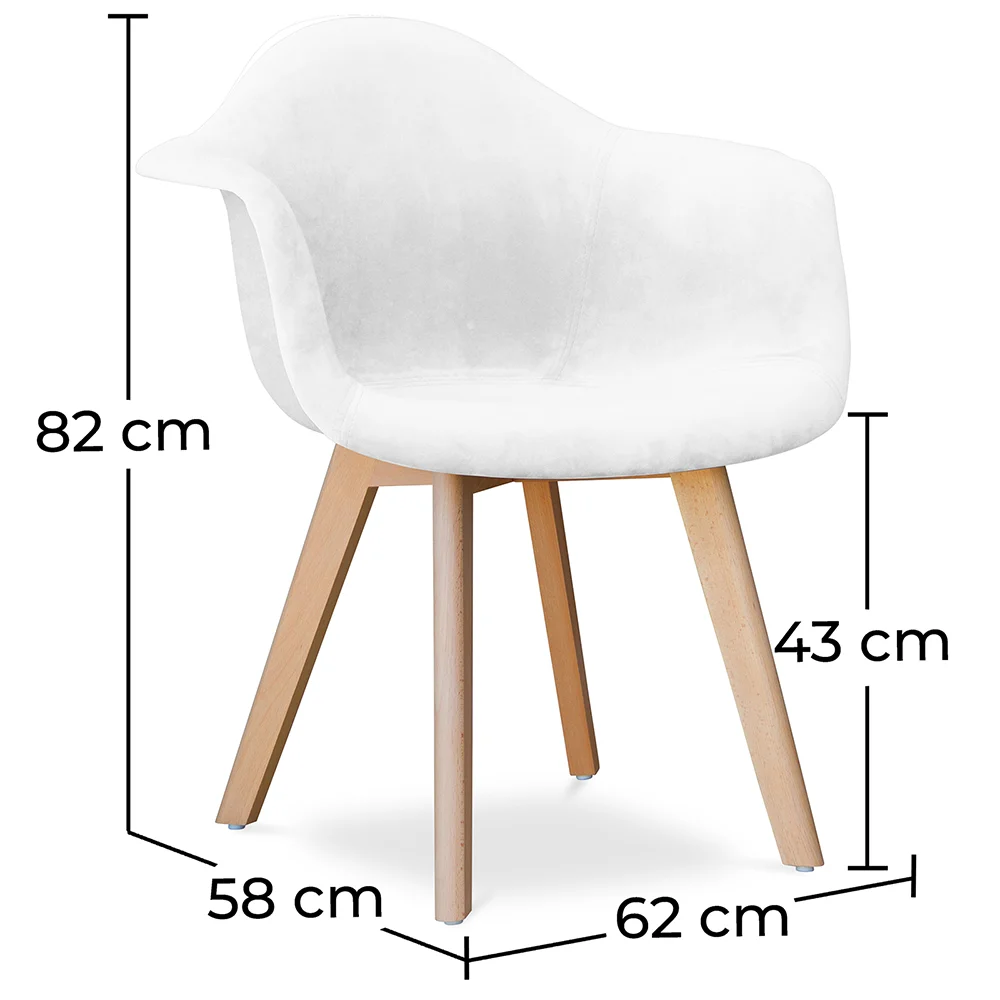 Silla De Comedor con Reposabrazos - Tapizada en Terciopelo - Dawick  image 10