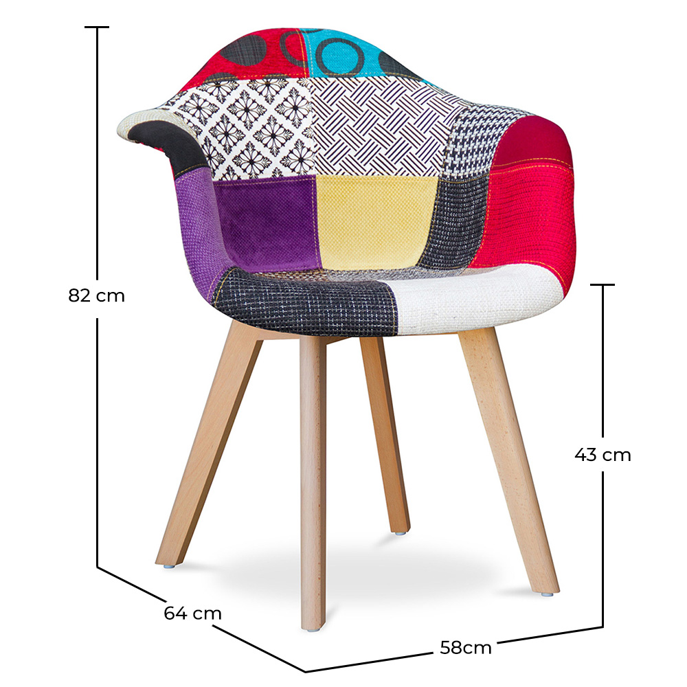 Premium Silla diseño Dawick - Patchwork Ray image 10