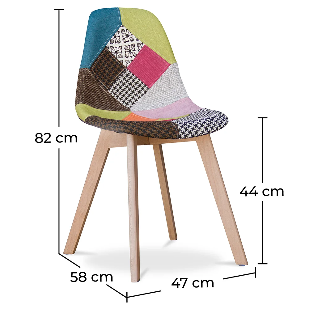 Silla de Comedor - Tapizada en Patchwork  - Simona  image 10