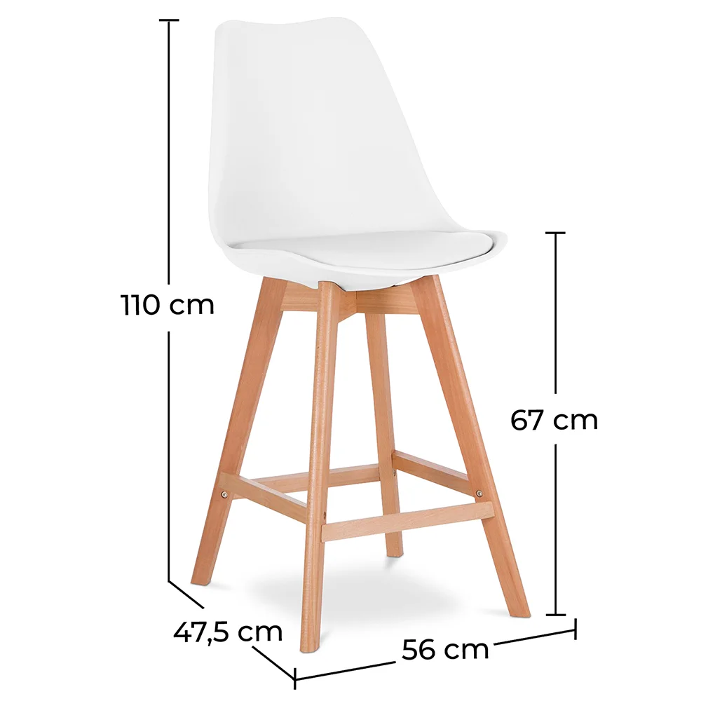 Taburete Estilo Escandinavo - Patas de Madera - Denisse  image 10