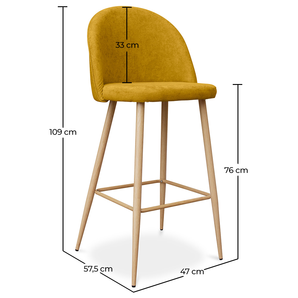 Taburete Tapizado en Tela - Diseño Escandinavo  - 76cm - Evelyne  image 10
