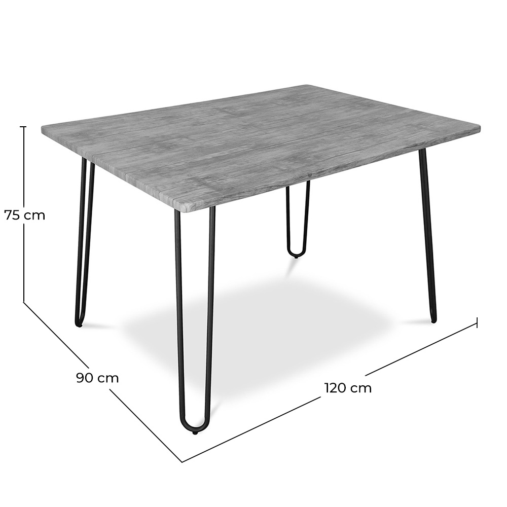 Mesa de Comedor Rectangular - Industrial - Madera y Metal -120cm - Hairpin  image 10