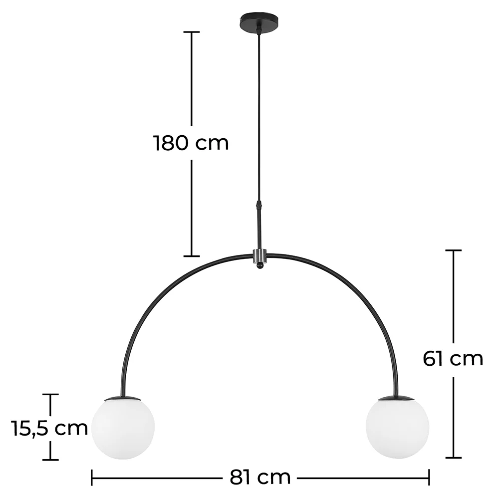 Lámpara de Techo Bolas de Cristal - Lámpara Colgante 2 brazos - Josephine image 10