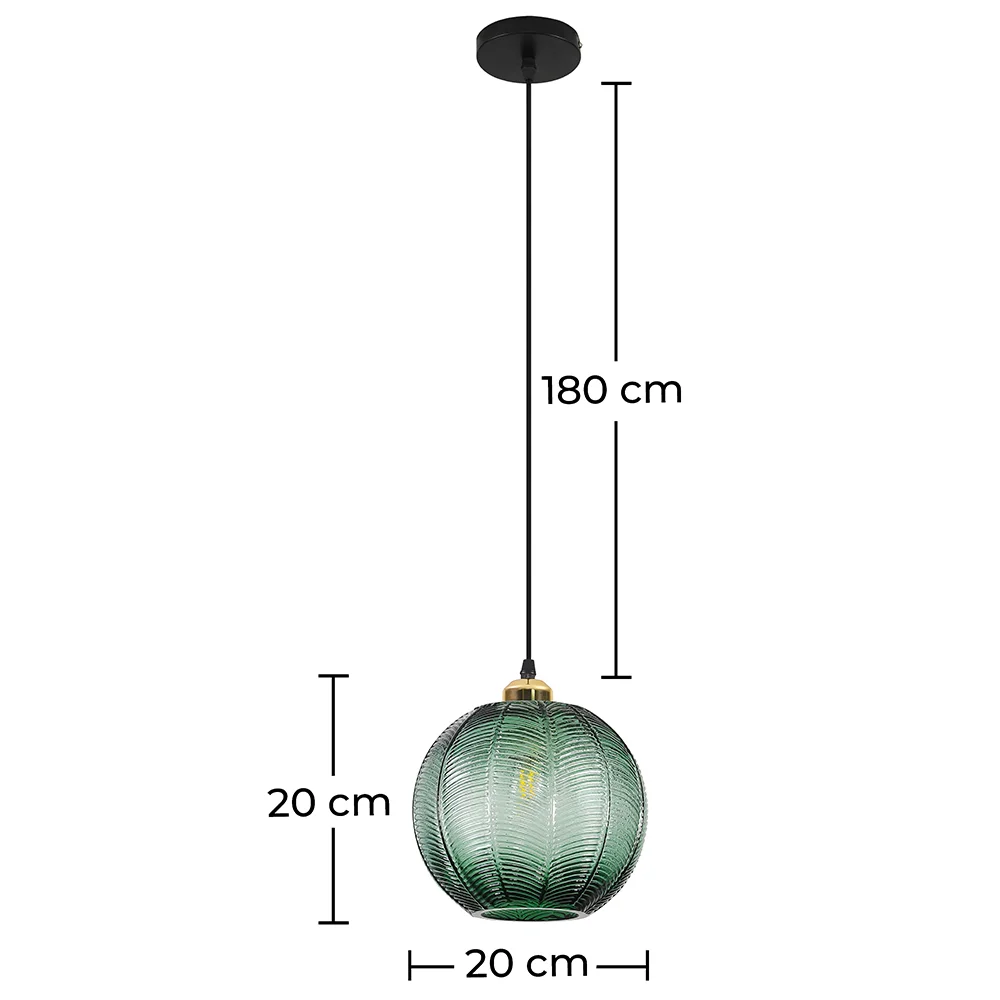 Lámpara de Techo Diseño Vintage - Lámpara Colgante Bola Verde - Viola image 10