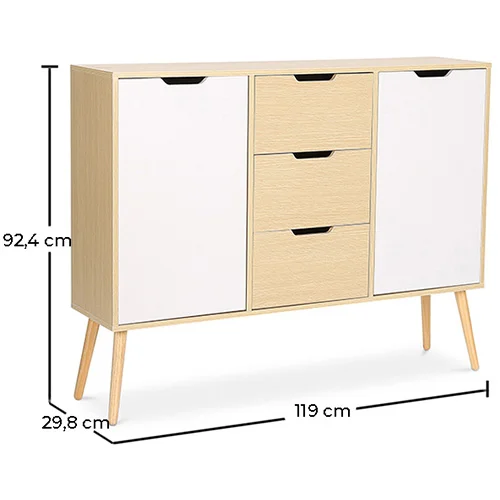 Aparador de Madera - Diseño Escandinavo - 3 cajones- Roger image 10