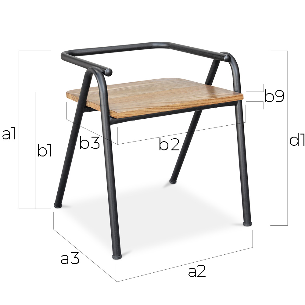 Silla de Comedor- Diseño Industrial - Madera y Metal - Achak image 10