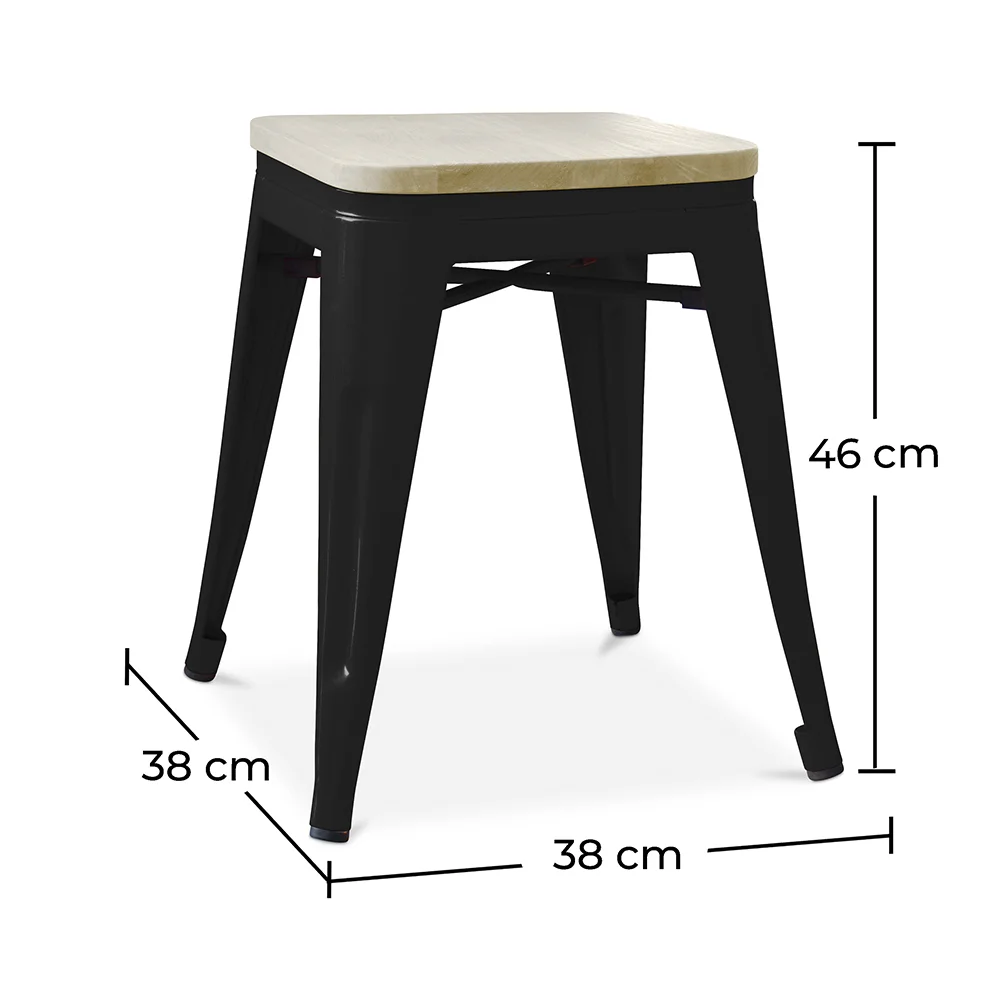 Taburete  Diseño Industrial - Madera y Metal - 45cm - Stylix  image 10