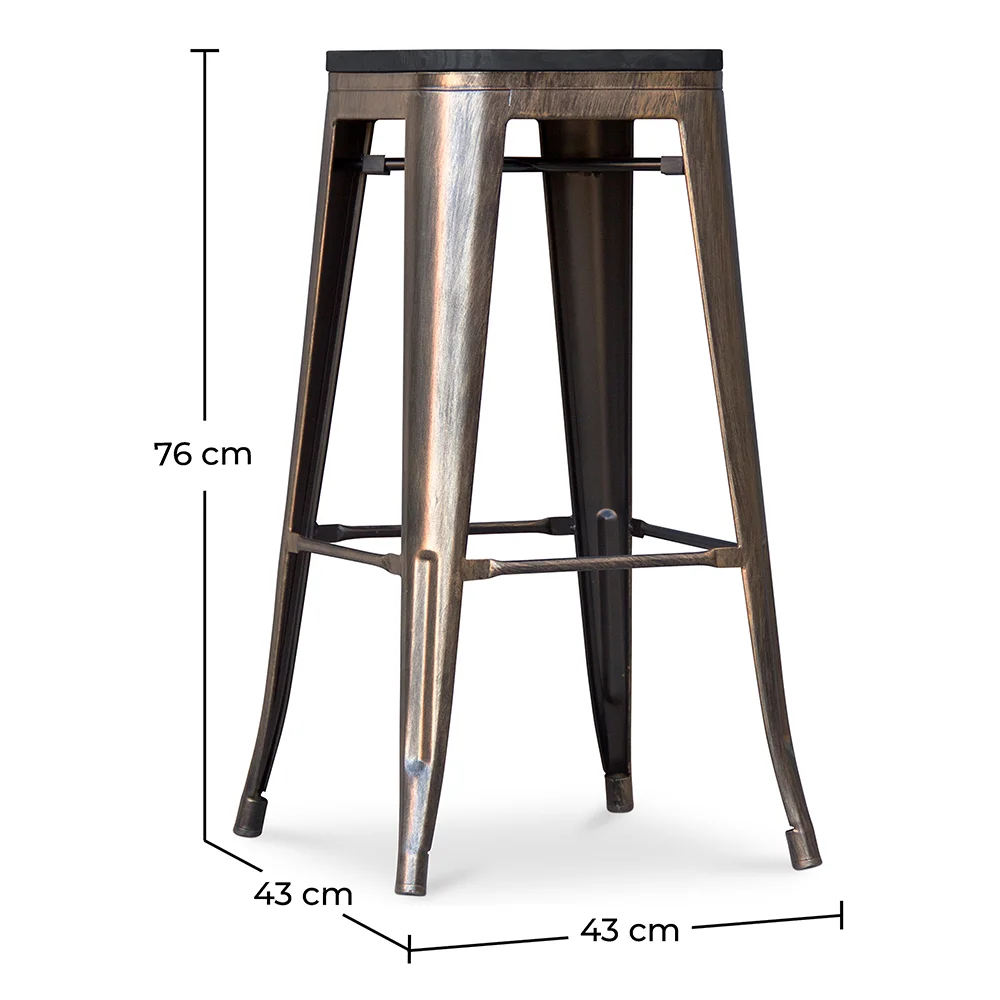 Taburete de Bar - Diseño Industrial -Madera y Metal - 76cm - Stylix  image 10