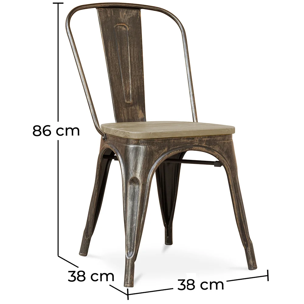 Silla de Comedor - Diseño Industrial - Madera y Acero -Stylix  image 10