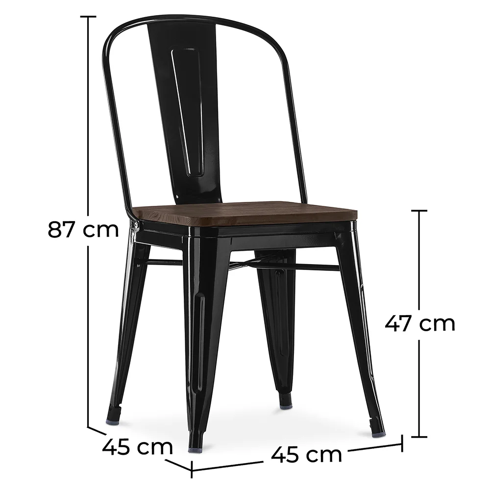 Silla de Comedor - Diseño Industrial - Madera y Acero - Stylix image 10