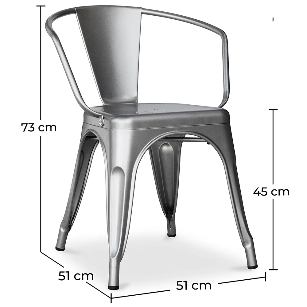 Silla de Comedor con Reposabrazos - Acero - Nueva edición - Stylix  image 10