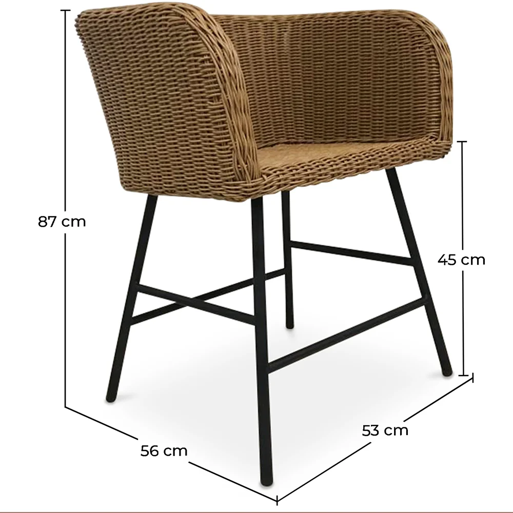 Silla de Comedor de Ratán - Diseño Boho Bali - Ishita image 10