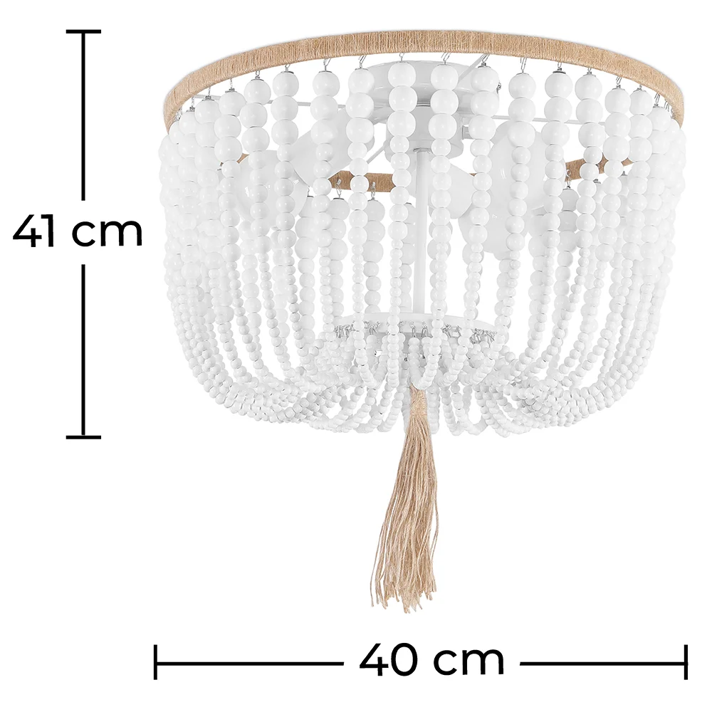 Lámpara de Techo Bolas de Madera - Plafón Estilo Boho Bali - Kanda image 10
