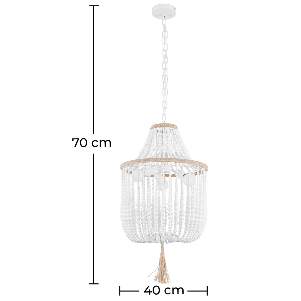 Lámpara de Techo Bolas de Madera - Lámpara Colgante Estilo Boho Bali - Lawan image 10