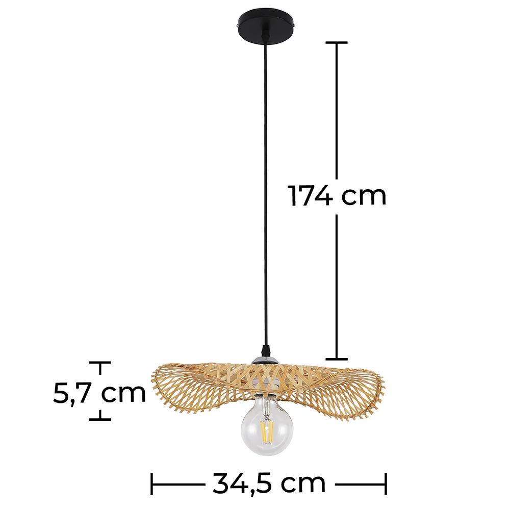 Lámpara de Techo de  Bambú - Lámpara Colgante Diseño Boho Bali - Noila image 10