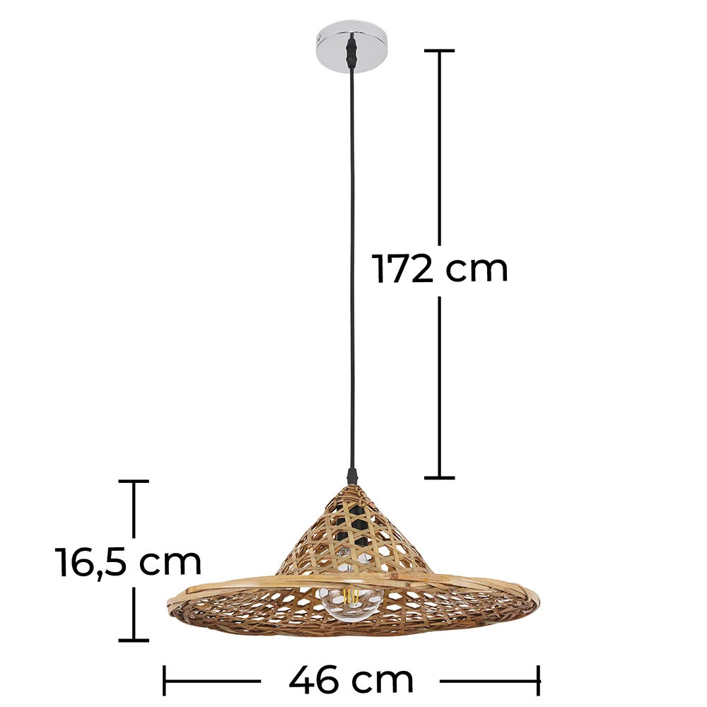 Lámpara de Techo de Bambú - Lámpara Colgante Diseño Boho Bali - Flora image 10